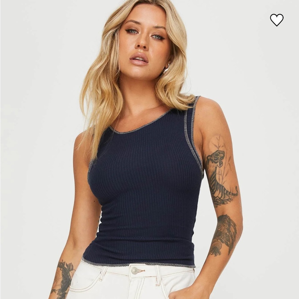 Princess Polly Casado Blue Navy Top Size 4